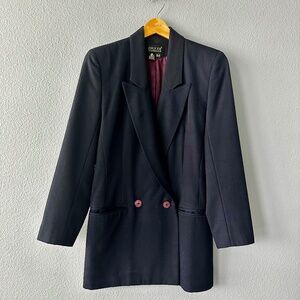 EPISODE Women's Double-Breasted Navy Wool Blazer Jacket